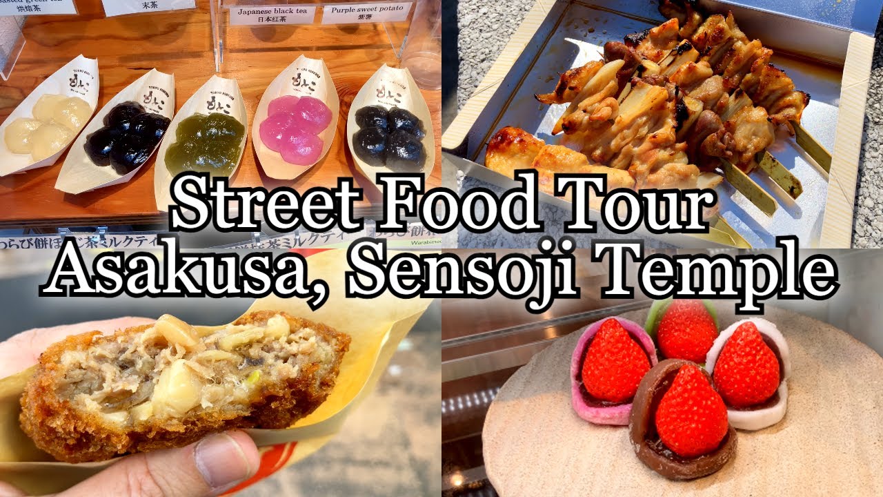 12 recommended Japanese Street Food at Asakusa, Sensoji Temple, Tokyo Japan