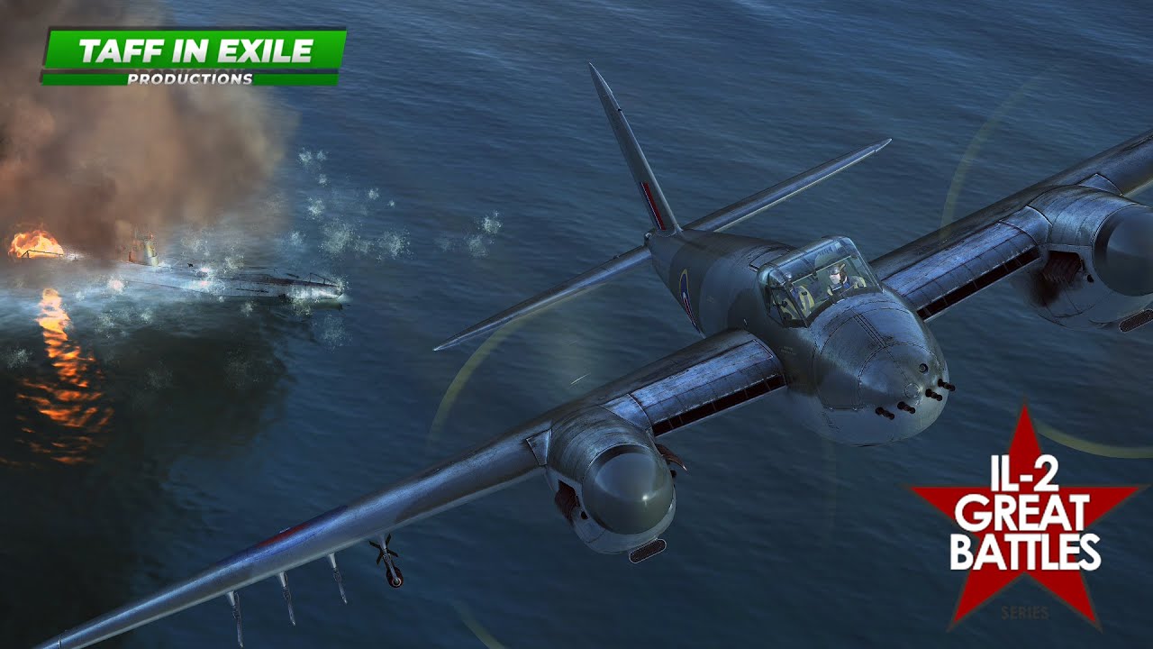 IL-2 Great Battles - De Havilland Mosquito -  Sub Hunting!