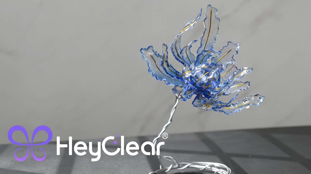 DIY Glowing Blue UV Resin Flower