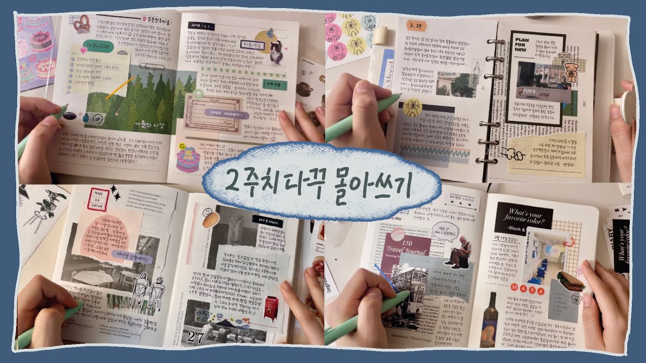 다꾸 밀린 사람 들어와,,,다양한 다이어리에 2주치 다꾸 몰아쓰기💥ㅣ다이어리 꾸미기, 스크랩 다꾸, 감성 다꾸, 다꾸 asmr