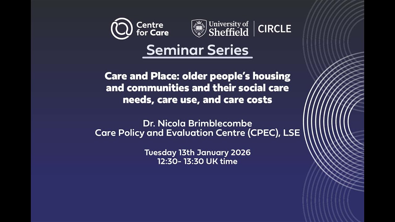 Seminar: Dr. Nicola Brimblecombe 13th January 2026