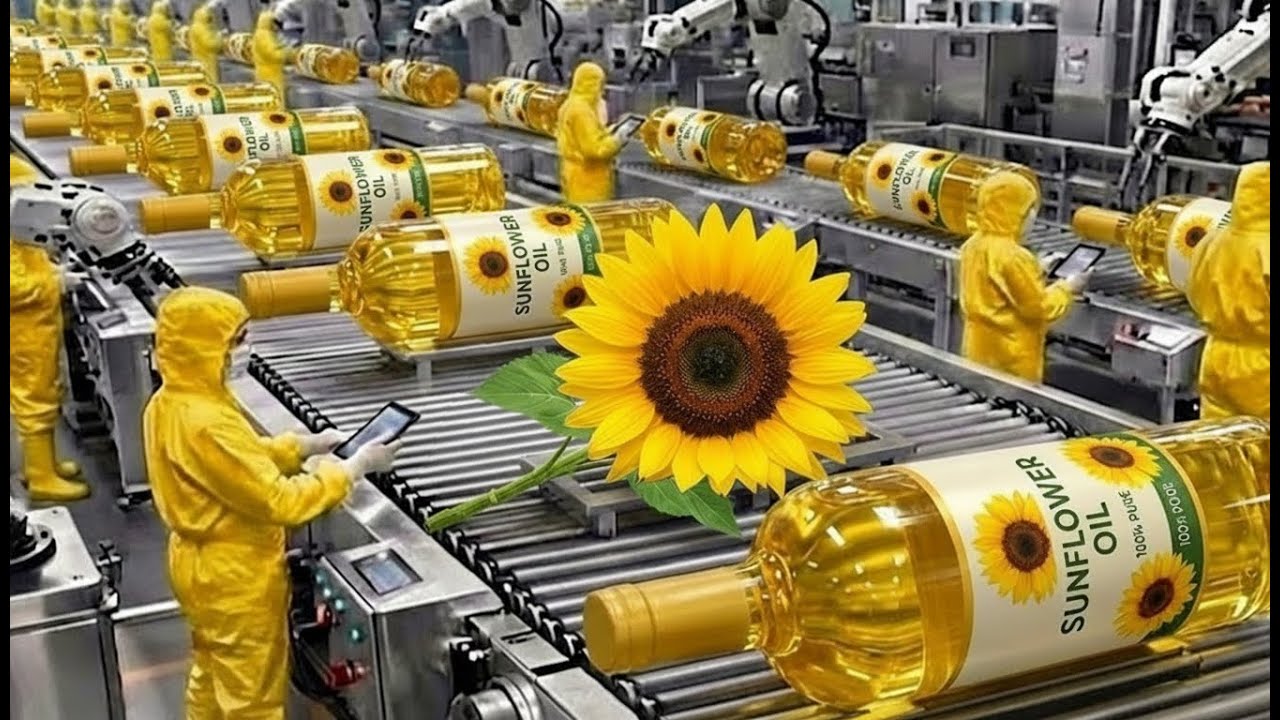 Inside the World’s Largest Sunflower Oil Factory | From Sunflower Seeds to Pure Oil (Full Process)