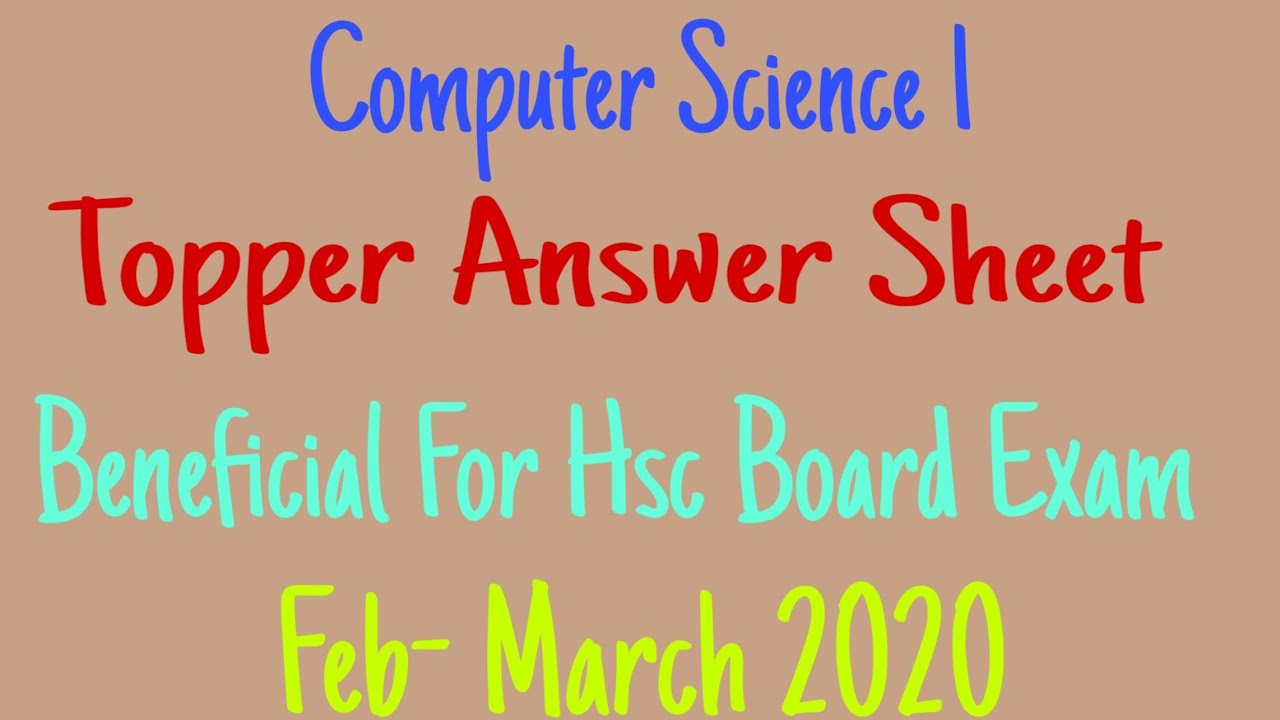 CS 1 Topper Model Answer Sheet 2019