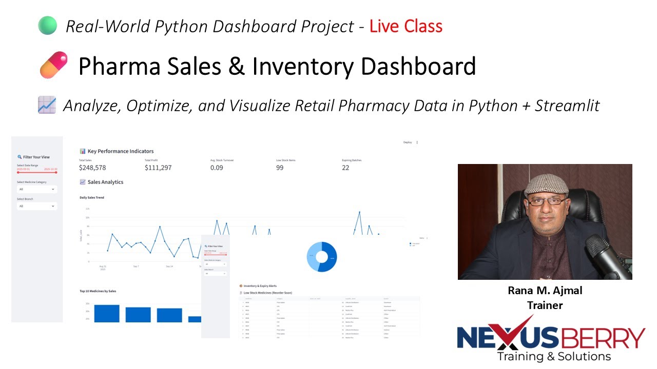 Pharma Retail Sales & Inventory Dashboard | Python + Pandas + Streamlit Project Tutorial 💊