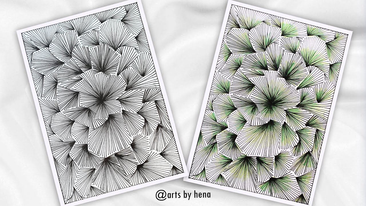 How To Draw Line Art For Beginners |Zentangle art | Doodle art | Zendoodle | Step by step