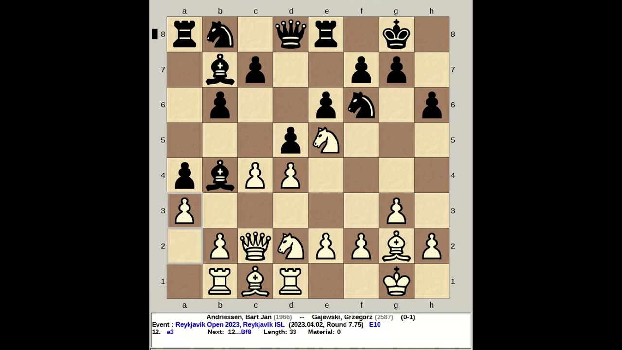 Andriessen, Bart Jan vs Gajewski, Grzegorz | Reykjavik Chess Open 2023, Iceland