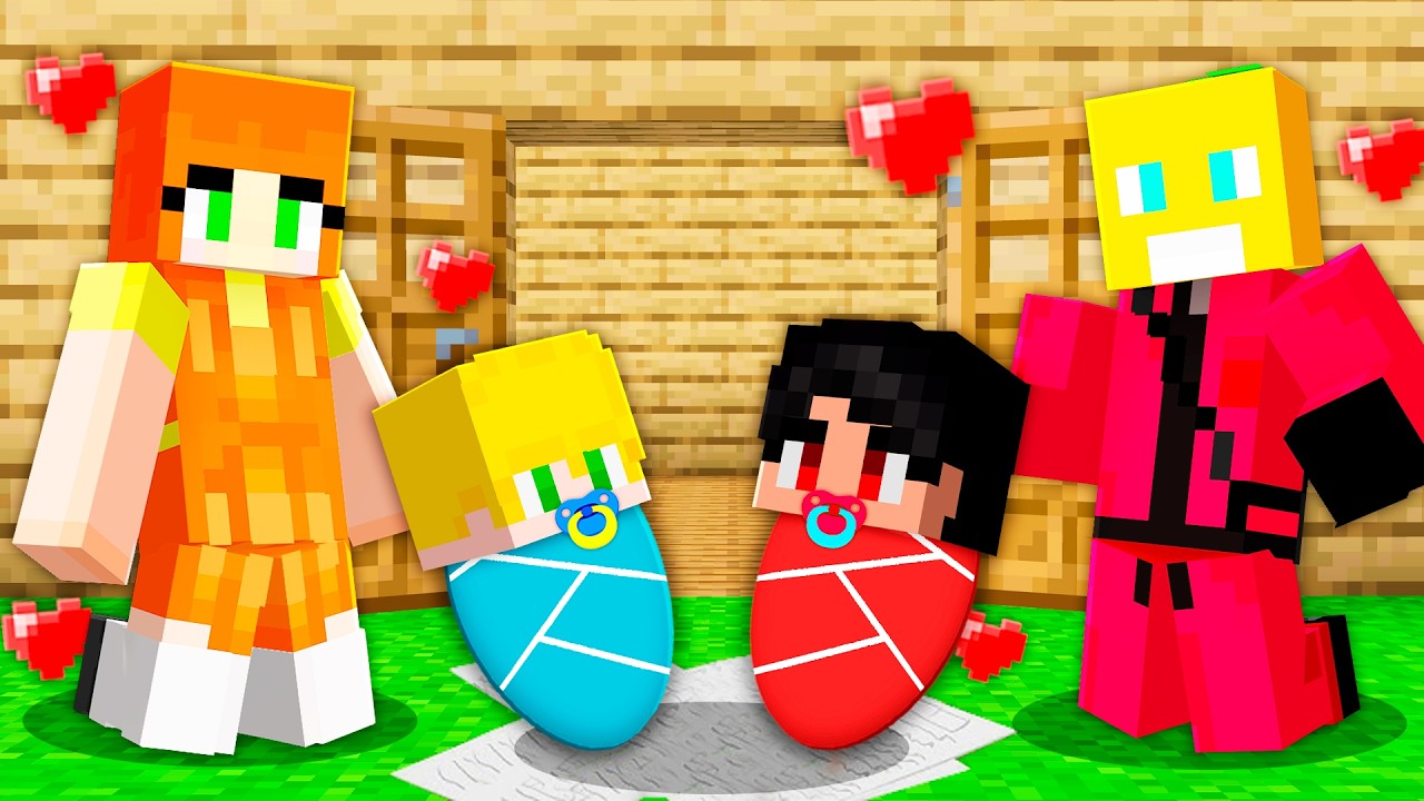 Família do Novo Round 6 Adotou Kass e Kr no Minecraft