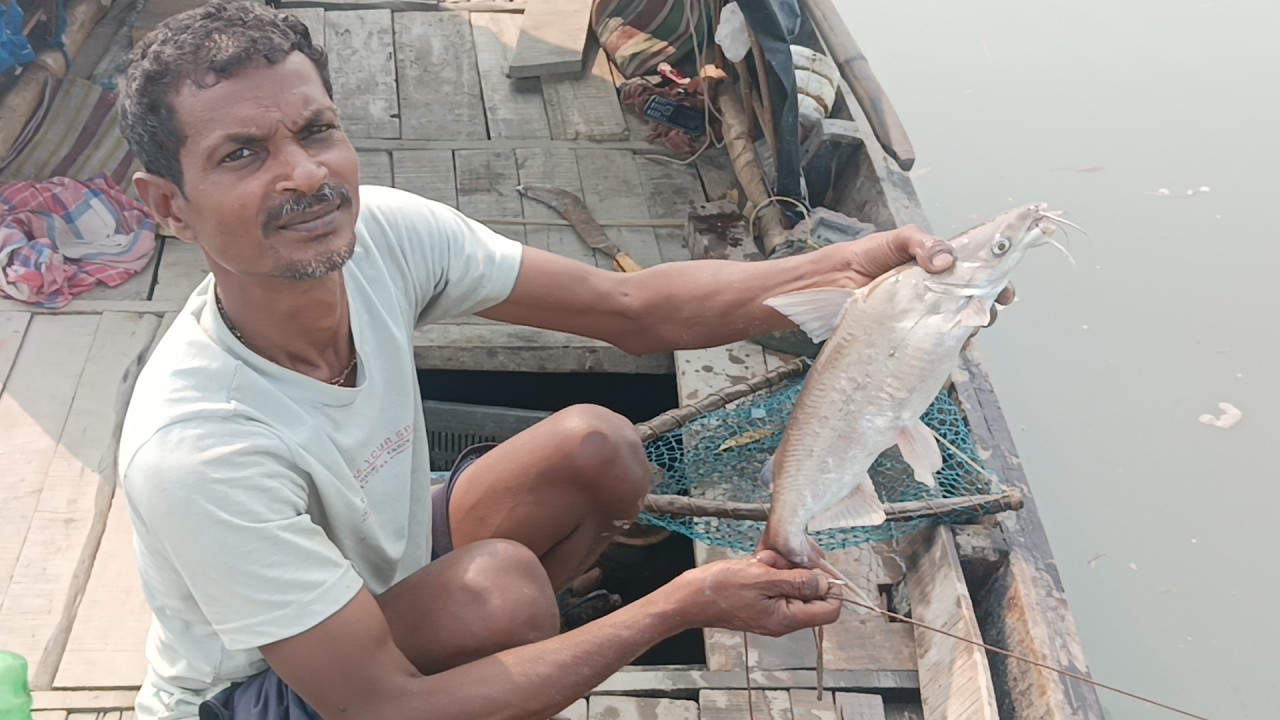 নদীতে মাছ ধরতে এসে আজ নতুন অভিজ্ঞতা হলো। hook fishing ।।