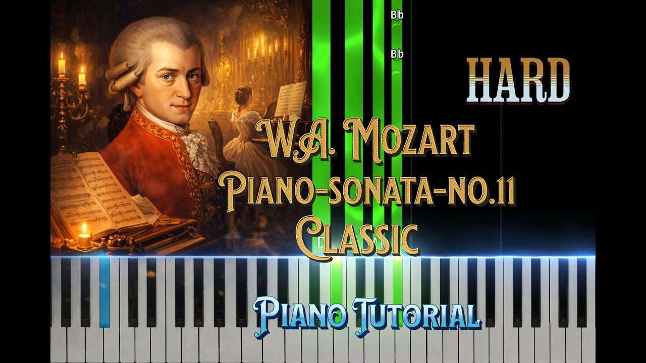 piano sonata no 11 in a major  Mozart Hard Piano Tutorial