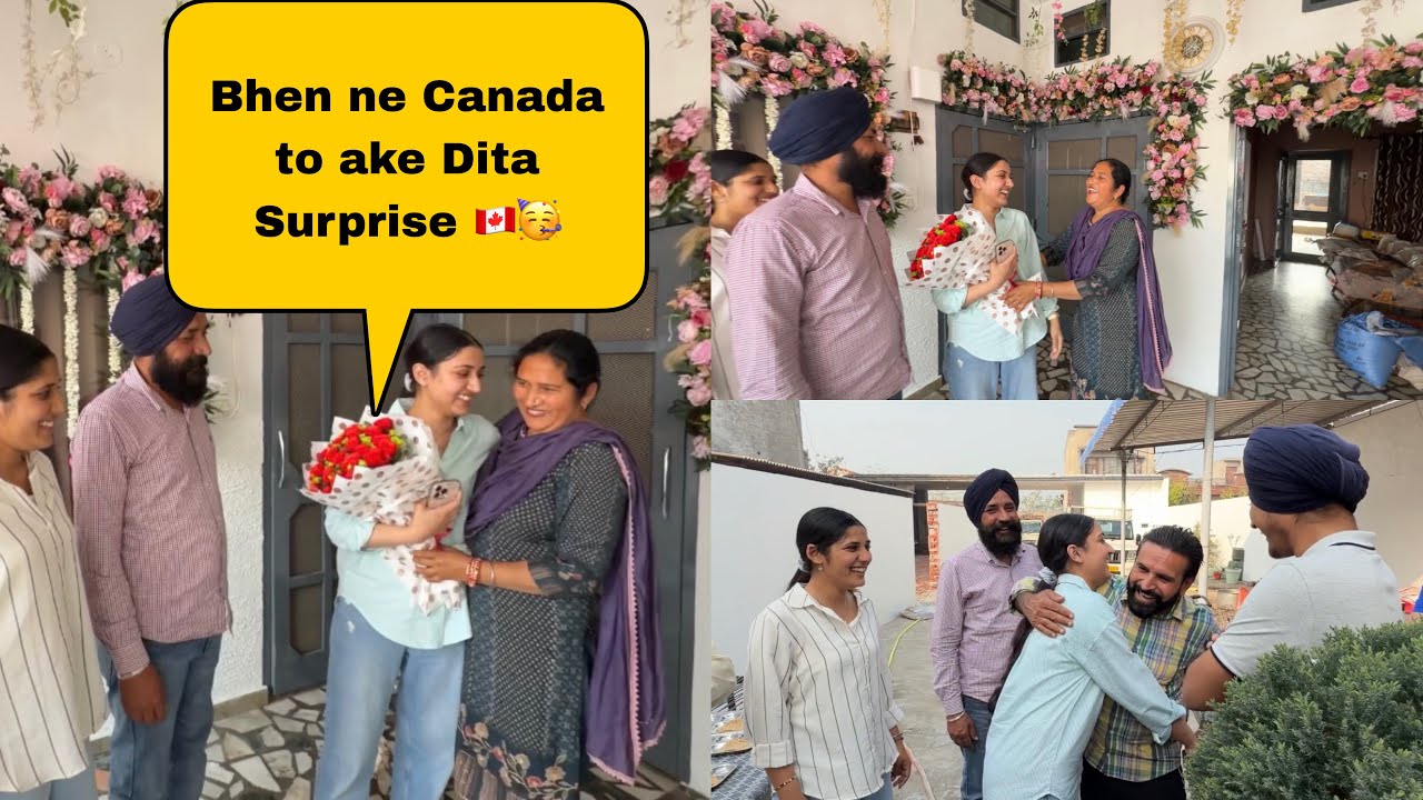 Bhen ne dita surprise Canada to ay viah dekhn 🥳🇨🇦🥹#sanoverbal #sanoverdaviah 