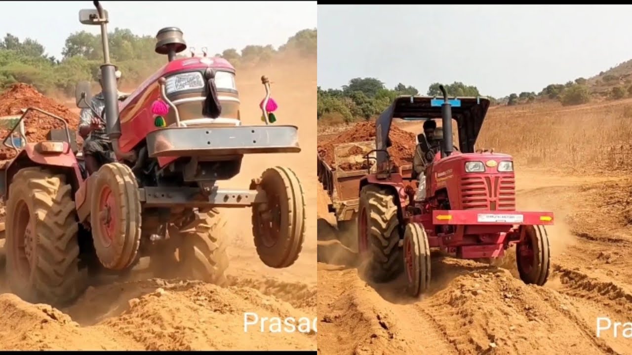 Mahindra 575 DI sarpanch Vs Mahindra yuvo 575 DI with over loaded gravel #prasadtractors