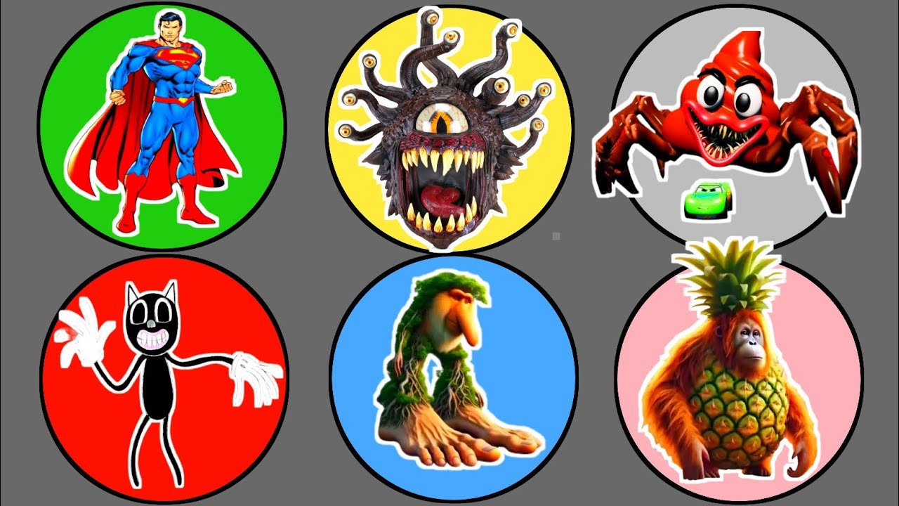 Spin Wheel !! Spiderman, Cartoon Cat, Dungeon Dragons, Poop Head Eater 