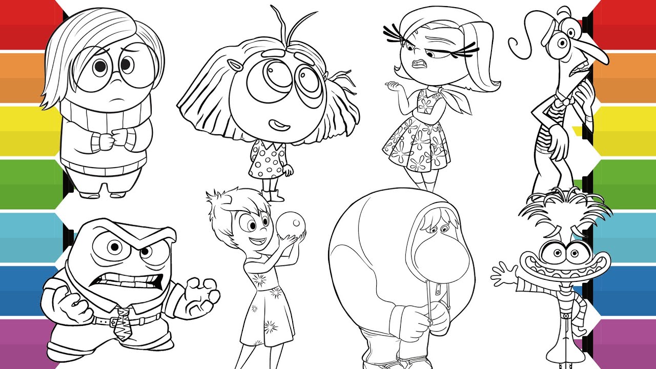 Inside Out 2 Coloring Book Compilation | Joy Sadness Anger Fear Disgust Anxiety Envy Embarrassment