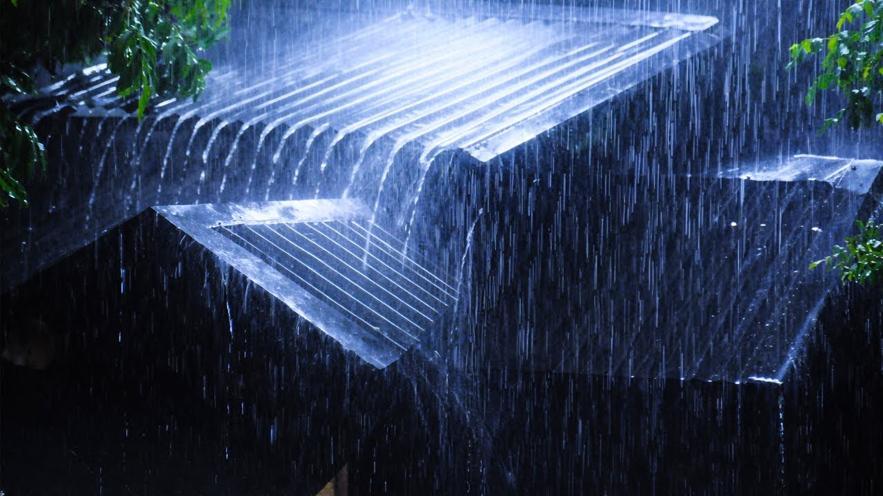 Fall Asleep in 3 Minutes 🌧️Heavy Rain & Impetuous Thunder Sounds on Creaky Tin Roof at Night