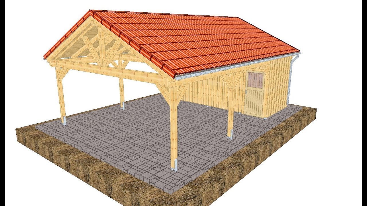 Holztechnik L&auml;tzsch GmbH - Carport mit Satteldach aus Holz