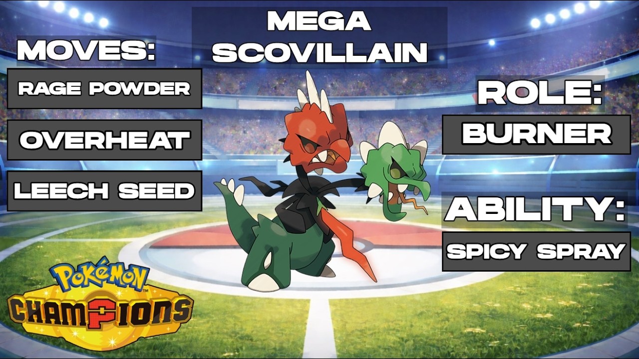 ВСЁ, ЧТО ВАМ НУЖНО ЗНАТЬ О МЕГА СКОВИЛЛЕЙНЕ В POKEMON CHAMPIONS!