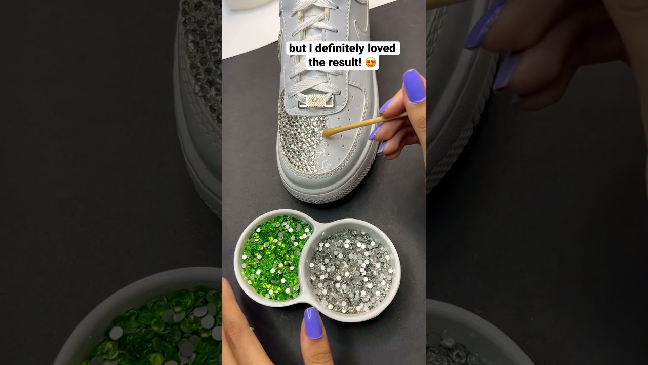 DIY custom using crystals 😍💙 #shorts #artist #diy #tutorial #crafts #creative #craft #art