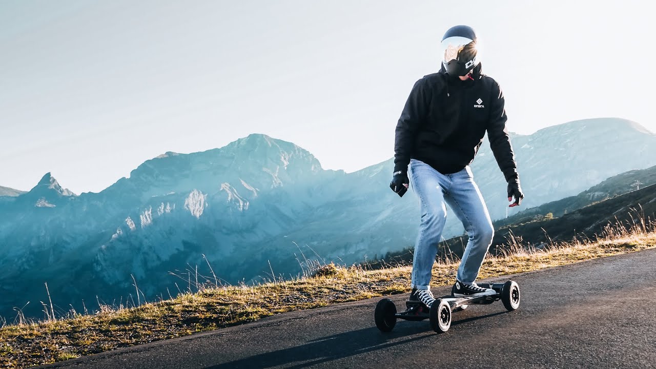 Riding the VELAR Electric Skateboard on Mountain Peaks