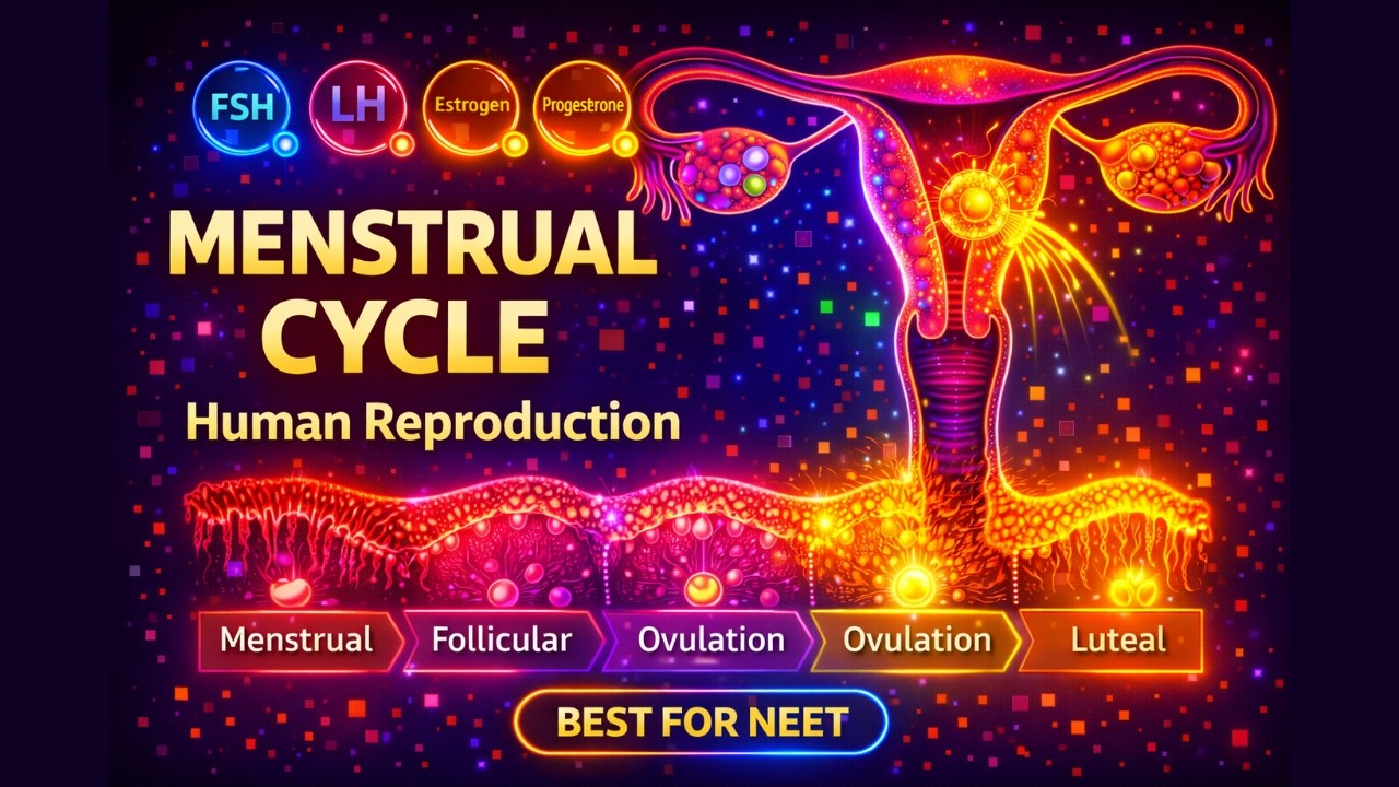 Menstrual Cycle Explained | 3d Animation | Phases, Hormones | Human Reproduction | Best for NEET