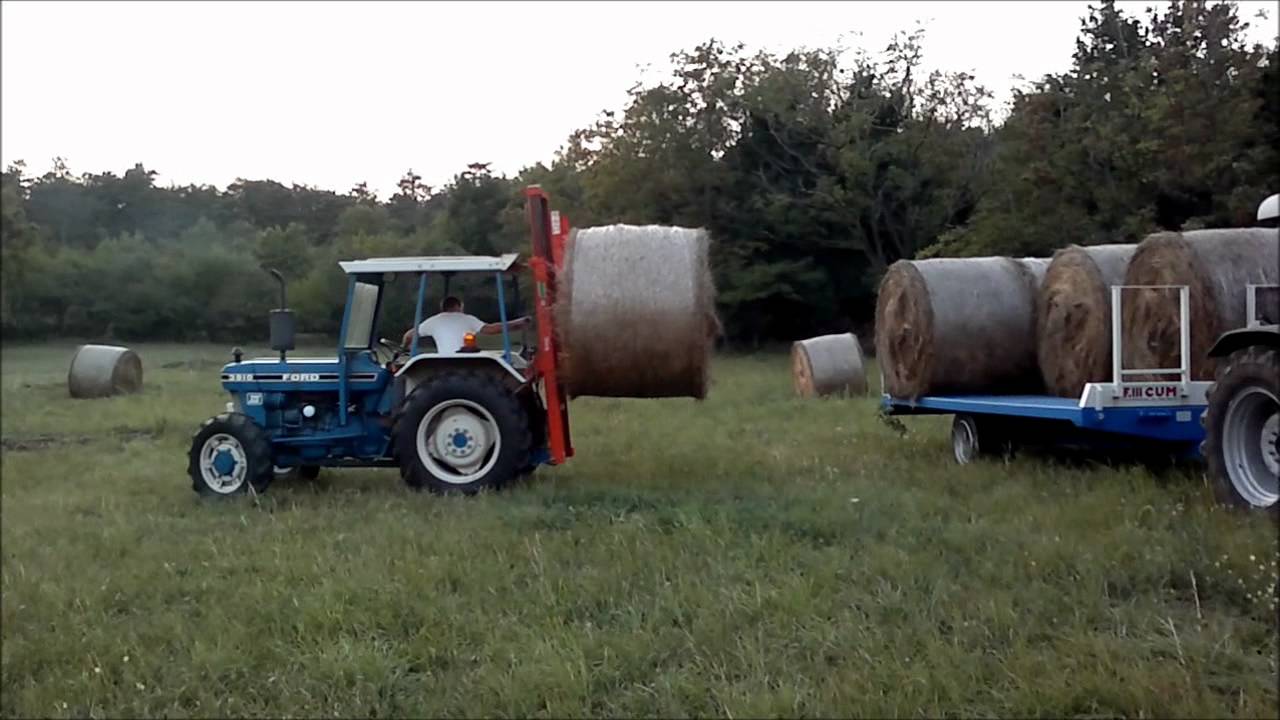 RACCOLTA BALLE DI FIENO - FORD 3910 - Muletto AGRIMASTER - LAMBORGHINI R2 86 - Pianale F.lli CUM