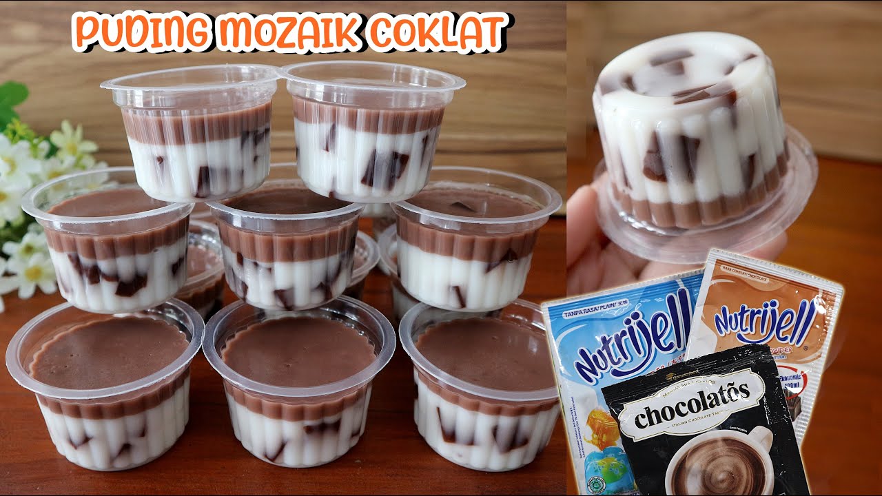 RESEP PUDING SUSU COKLAT MOZAIK CUP, Lembut dan Kenyal