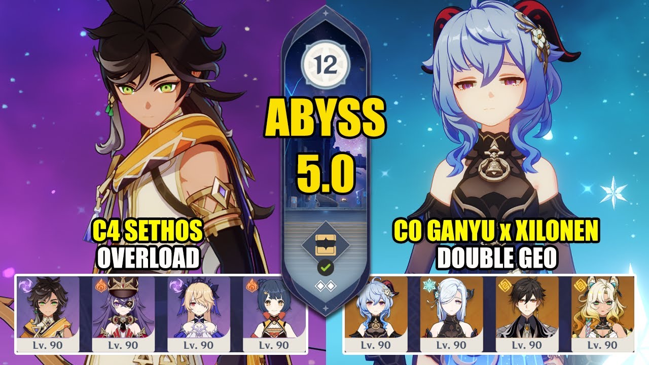 C4 Sethos Overload & C0 Ganyu Xilonen Double Geo | Spiral Abyss 5.0 | Genshin Impact 【原神】