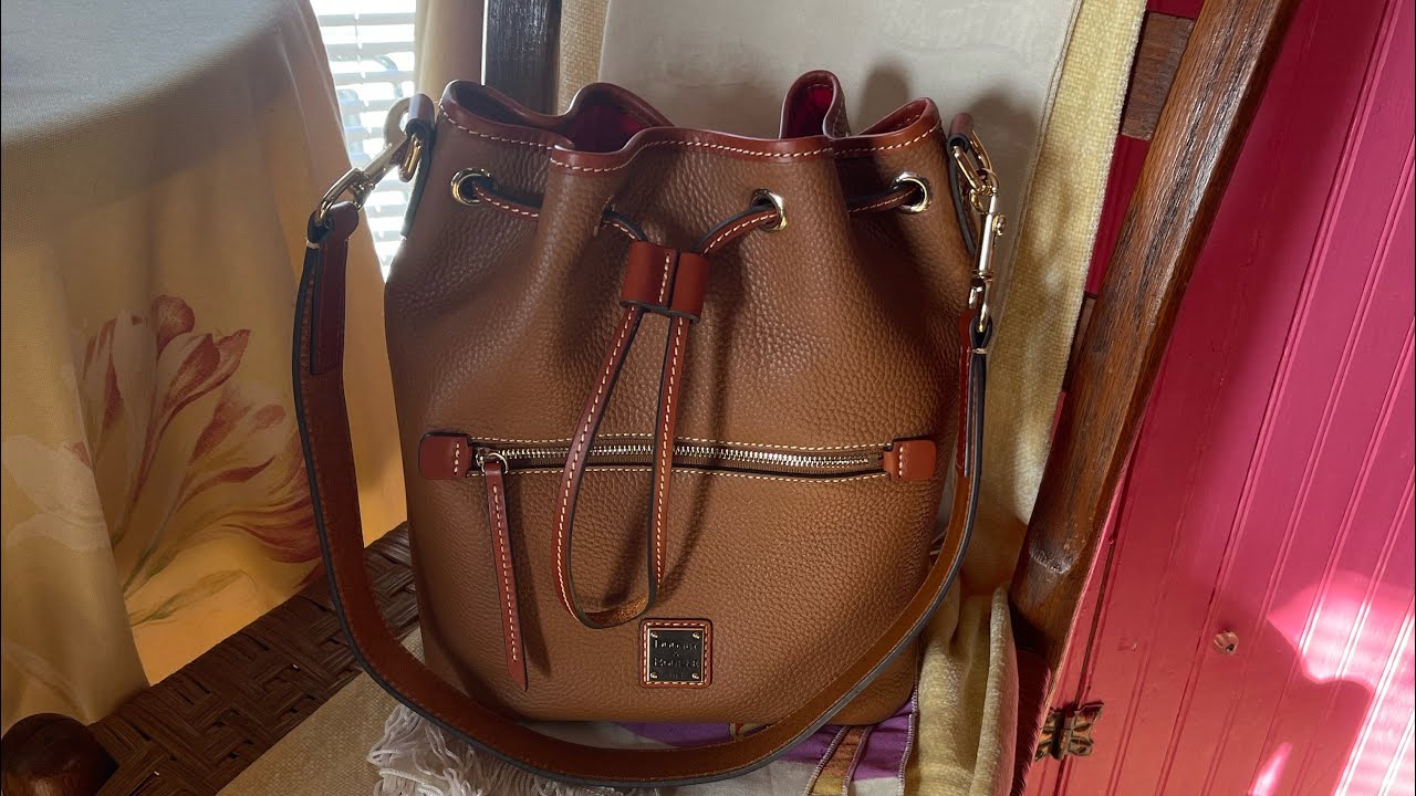Dooney and Bourke Drawstring Caramel Bucket Bag
