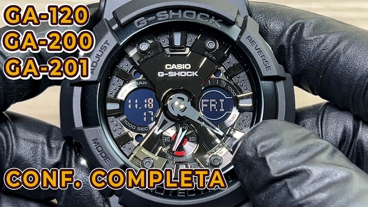 Como Configurar G-Shock 5229 GA-201 la Hora y Funciones Completas