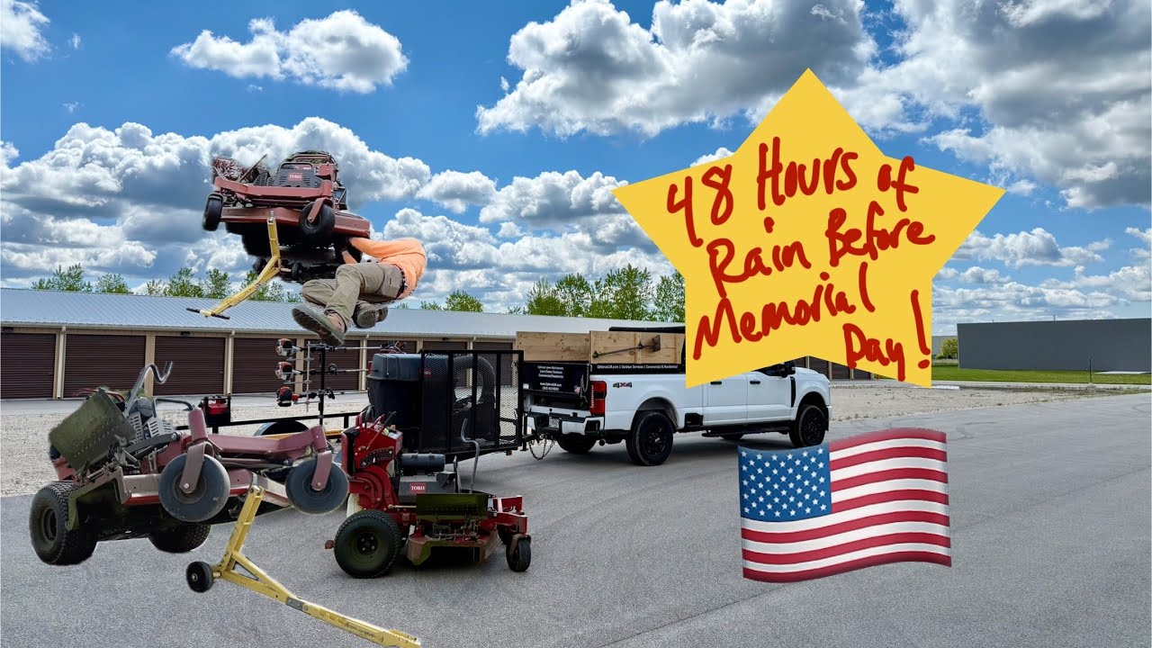 Mowing Wet Lawns After 2 Straight Days of Rain Before Memorial Day Weekend! (Mowing Vlog)
