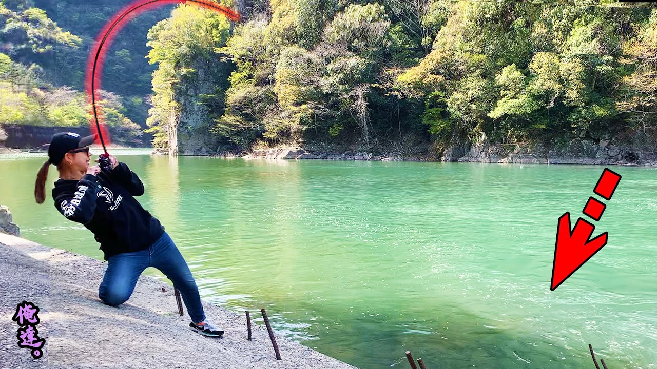 １万匹以上の魚がいる流れにルアーを横切らせると…【フルフッキング】