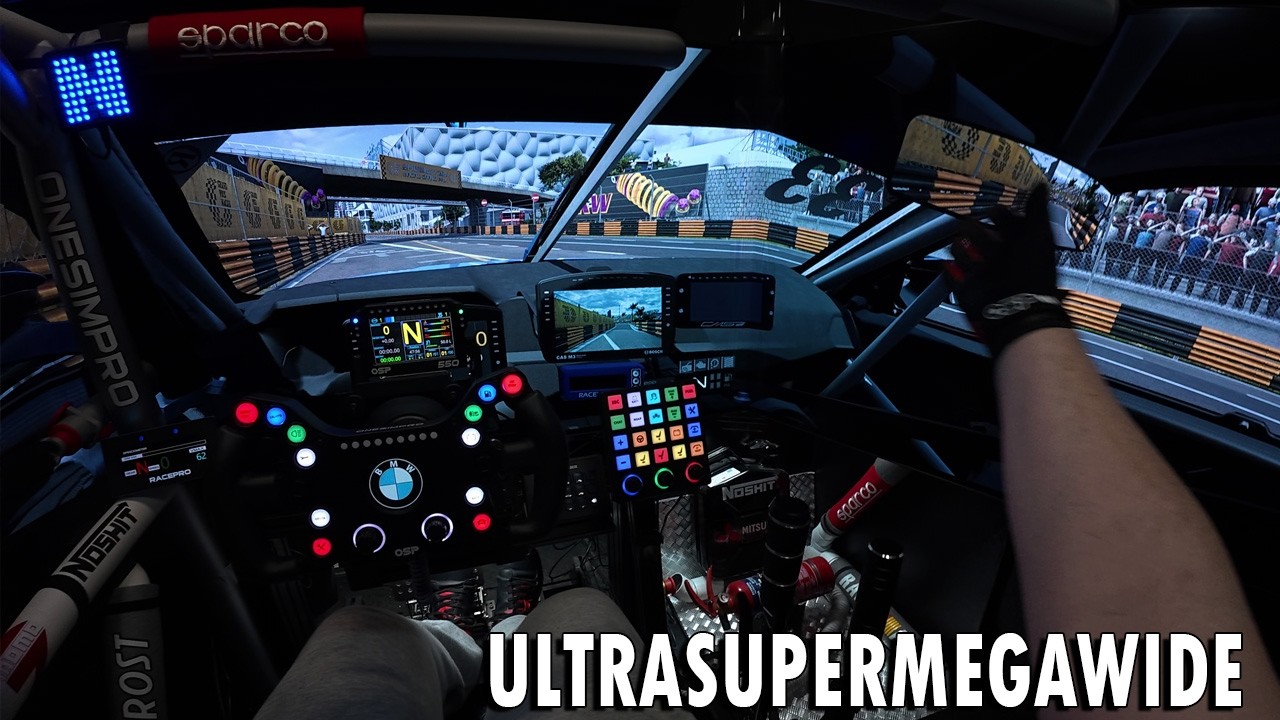 ULTRAMEGASUPERWIDE TRES MONITORES DE 48 SIN MARCOS   INMERSION BRUTAL DEL SIMRACING