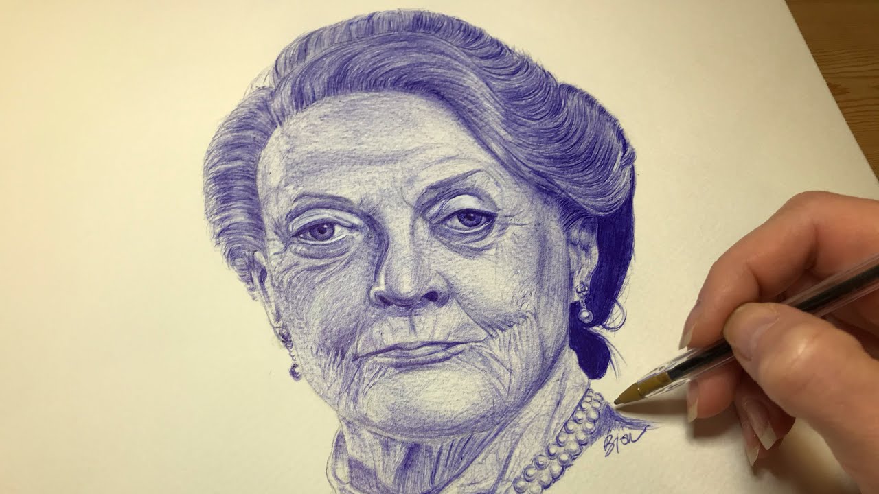 PORTRAIT AU STYLO BIC - Maggie Smith - Harry Potter