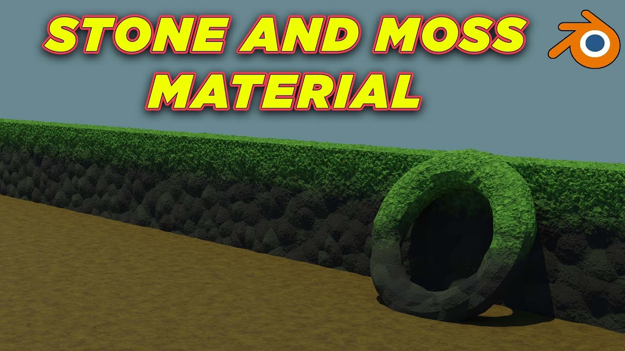 Prodedural Cobblestone and Moss Material in Blender