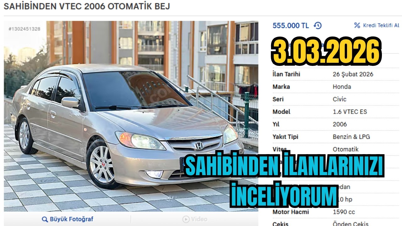 SAHİBİNDEN İLANLARINIZI İNCELİYORUM 03.03.2026