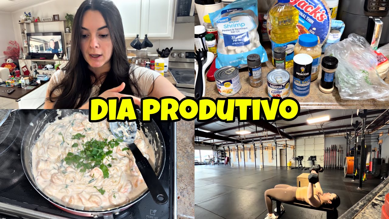 Um dia de folga comigo: cuidando da casa, meu treino e fazendo o jantar.