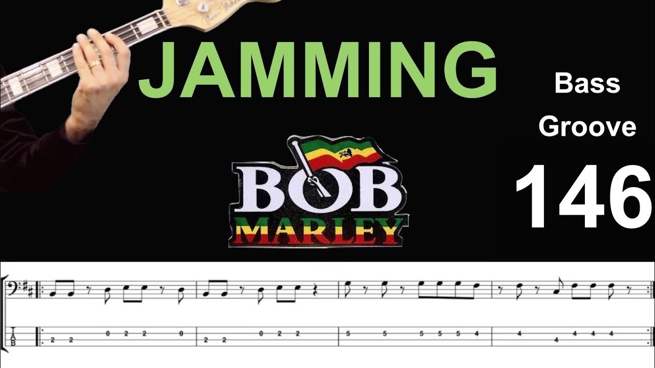 JAMMING (Bob Marley) How to Play Bass Groove Cover with Score & Tab Lesson