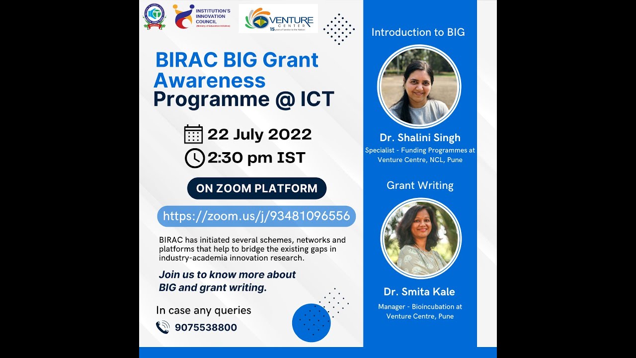 BIRAC BIG GRANT AWARENSS (ICT, Mumbai)