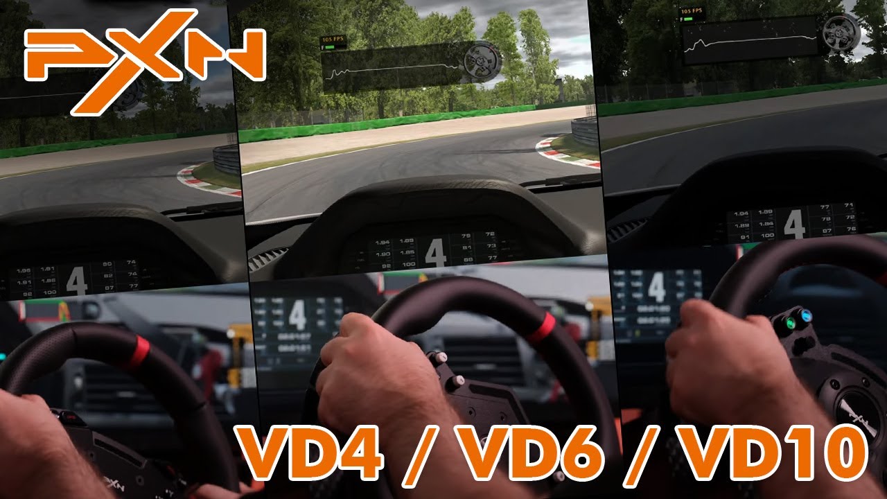 PXN VD4 / VD6 / VD10 - Direct Drive side by side FFB comparison (4 Nm vs. 6 Nm vs. 10 Nm) @ iRacing