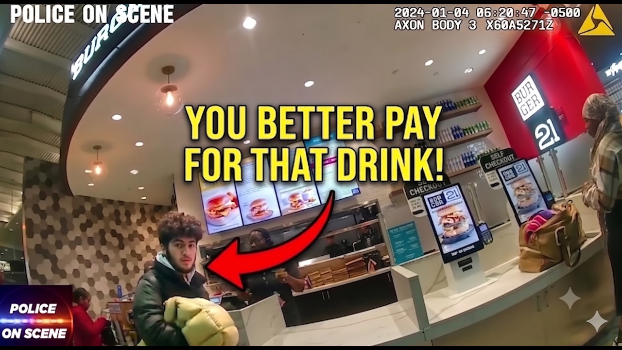 Man Steals Fountain Drink At Airport Burger Bar; THEN MAKES HUGE MISTAKE!