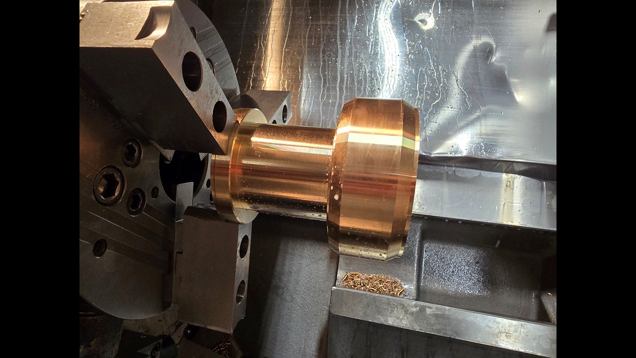 Bronze #cncmachining #machining #turning #cnclathe #engineering #cnclife #threading #cnc #threading