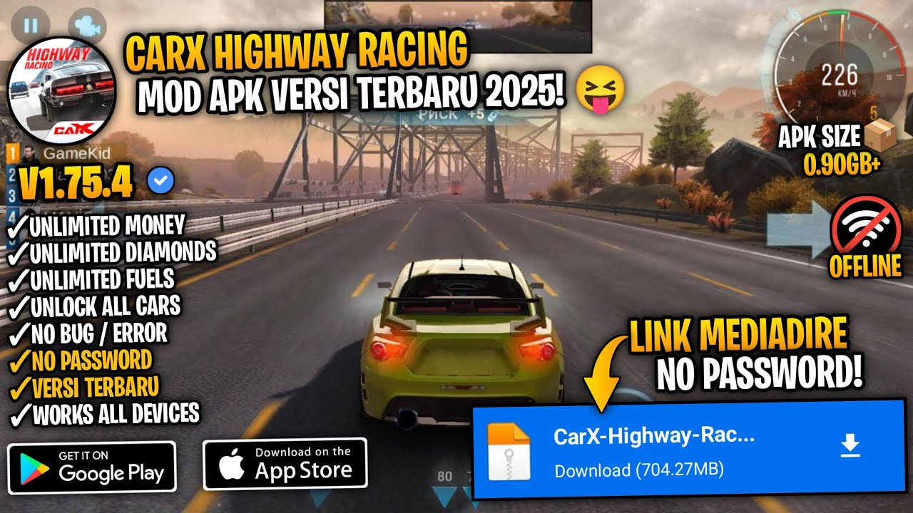 CarX Highway Racing Mod Apk v1.75.4 Terbaru 2025 - Unlock All Cars No Password