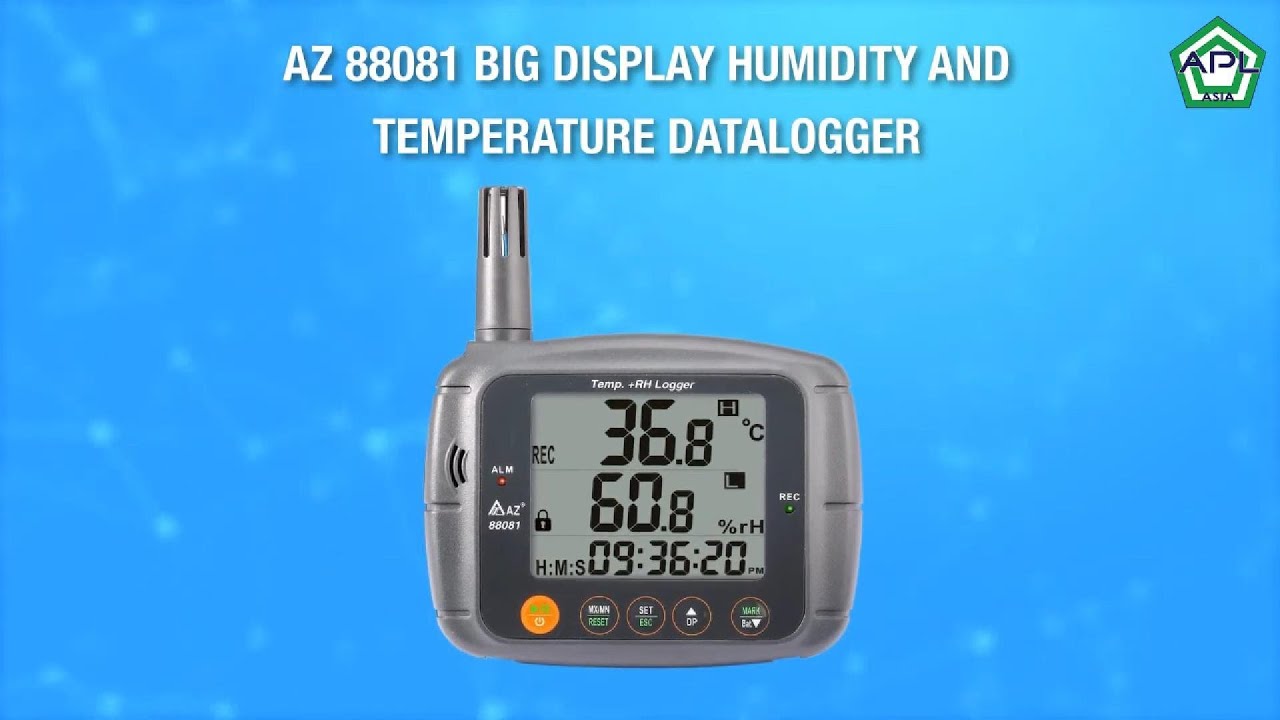 AZ 88081 เครื่องบันทึกข้อมูลอุณหภูมิและความชื้นแบบ USB