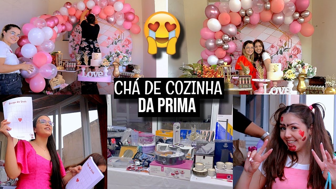 CHÁ DE COZINHA DA PRIMA (montando a decoração, brincadeiras e muito mais) ♥ - Bruna Paula