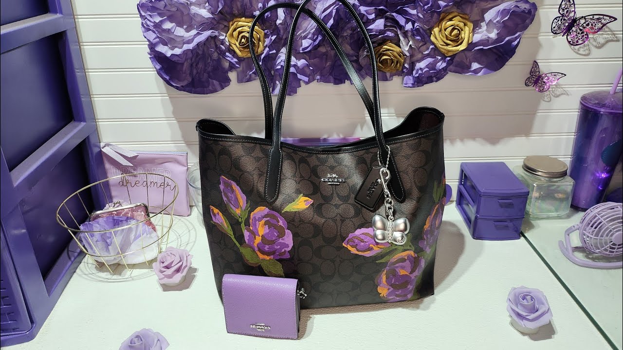 ЧТО В МОЕЙ СУМКЕ COACH ROSE SIGNATURE CITY TOTE💜💜💜