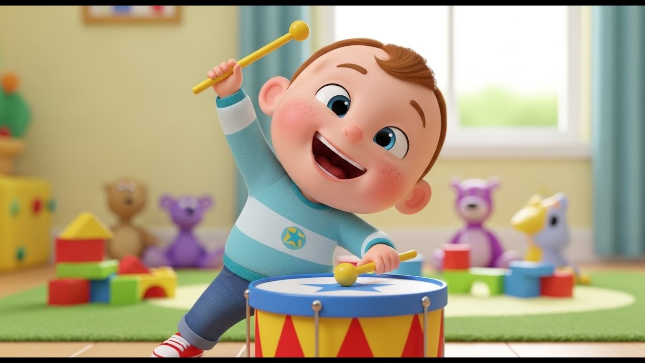 Baby Drum Boom Boom | Fun Music Rhythm Song for Kids | Nursery Rhymes & Songs for Children
