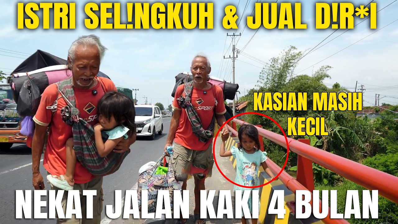 Istri selin9ku*h & Jual D!ri, Bapak & Anak ini Nekat jalan kaki 4 bulan Menuju Palembang