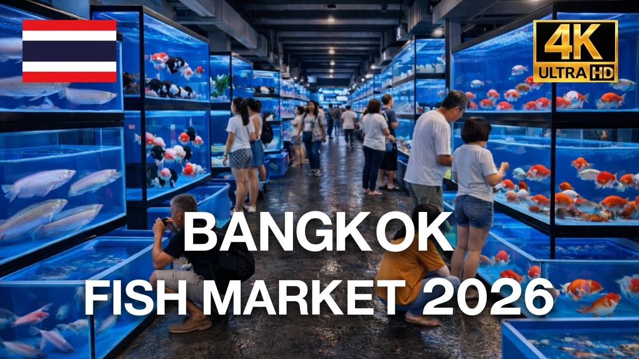🇹🇭 4K HDR | Bangkok Aquarium Fish market | 🐠 Full Walking Tour Thailand