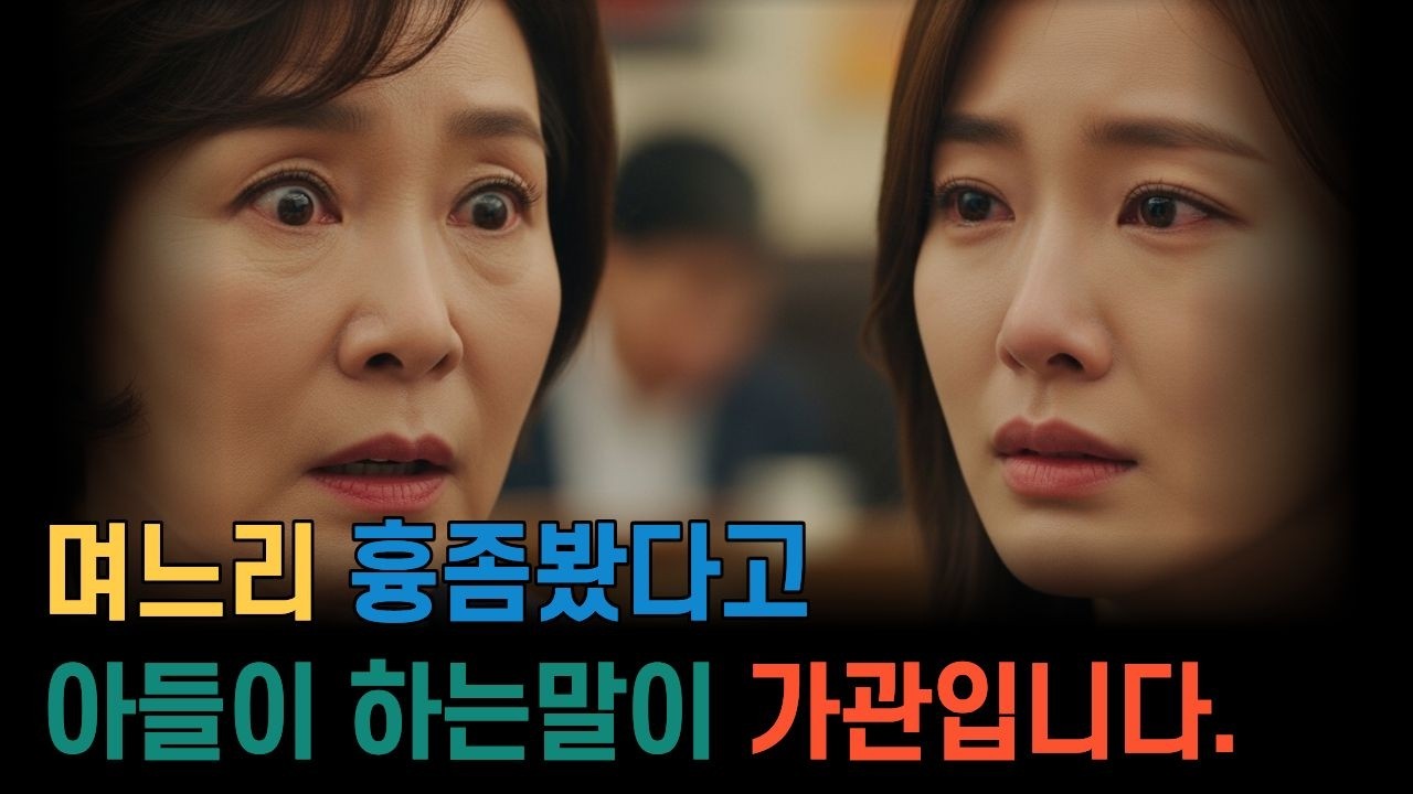 며느리 흉 좀 봤더니 아들이 하는말이 가관입니다. #시댁갈등 #고부갈등 #며느리와시어머니 #기막힌팔자 #시니어드라마 #시니어오디오북 #화해