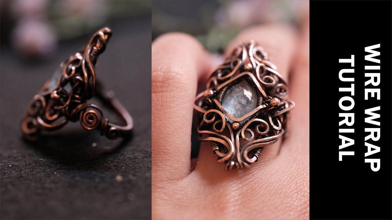 Full Tutorial Wire Wrapped Ring with Oval Cabochon | Handmade Ring Tutorial | Wire Wrapping Tutorial
