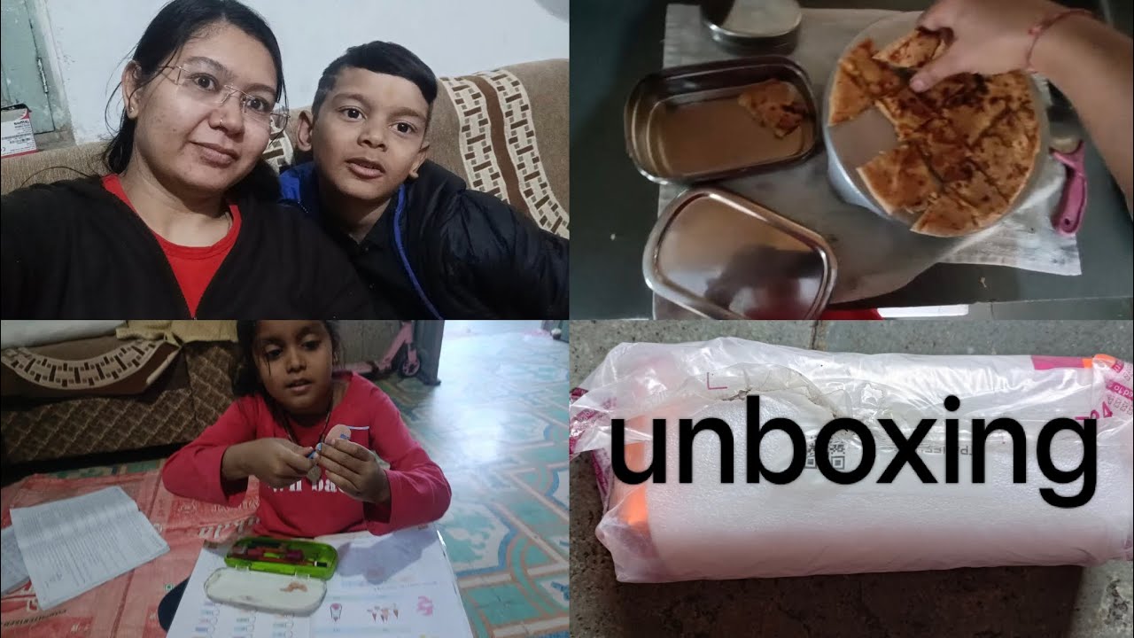 Aaje kryu unboxing ane kishune lunch box ma aalooparotha aapya 🥔🫓